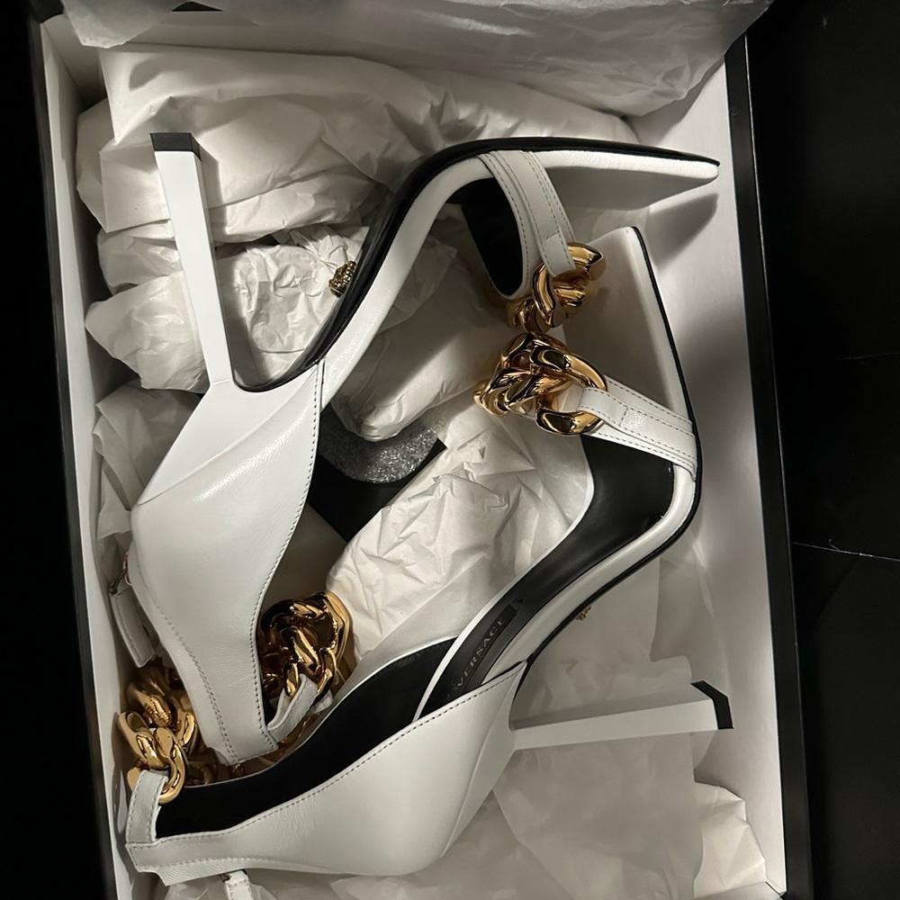 Versace White and Gold Heels